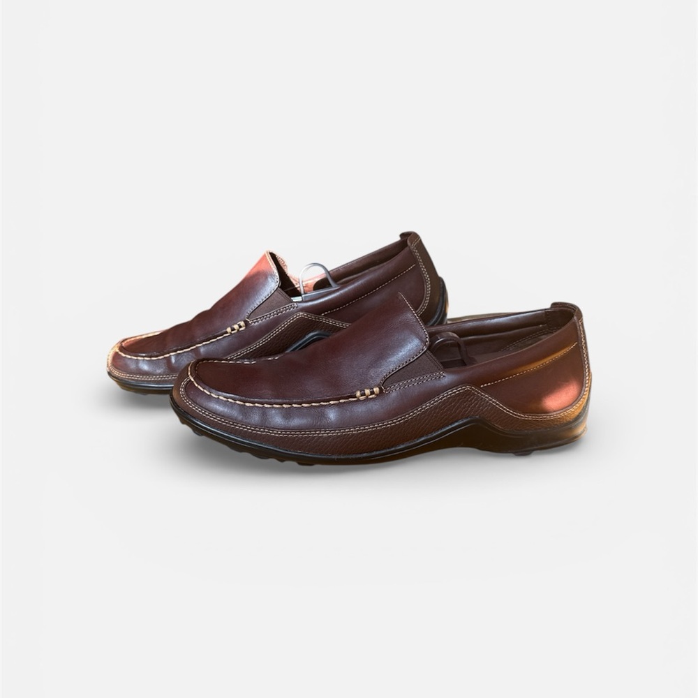Cole‎ Haan Loafers Men 10M Tucker Venetian Shoes Brown Leather Slip On Driving